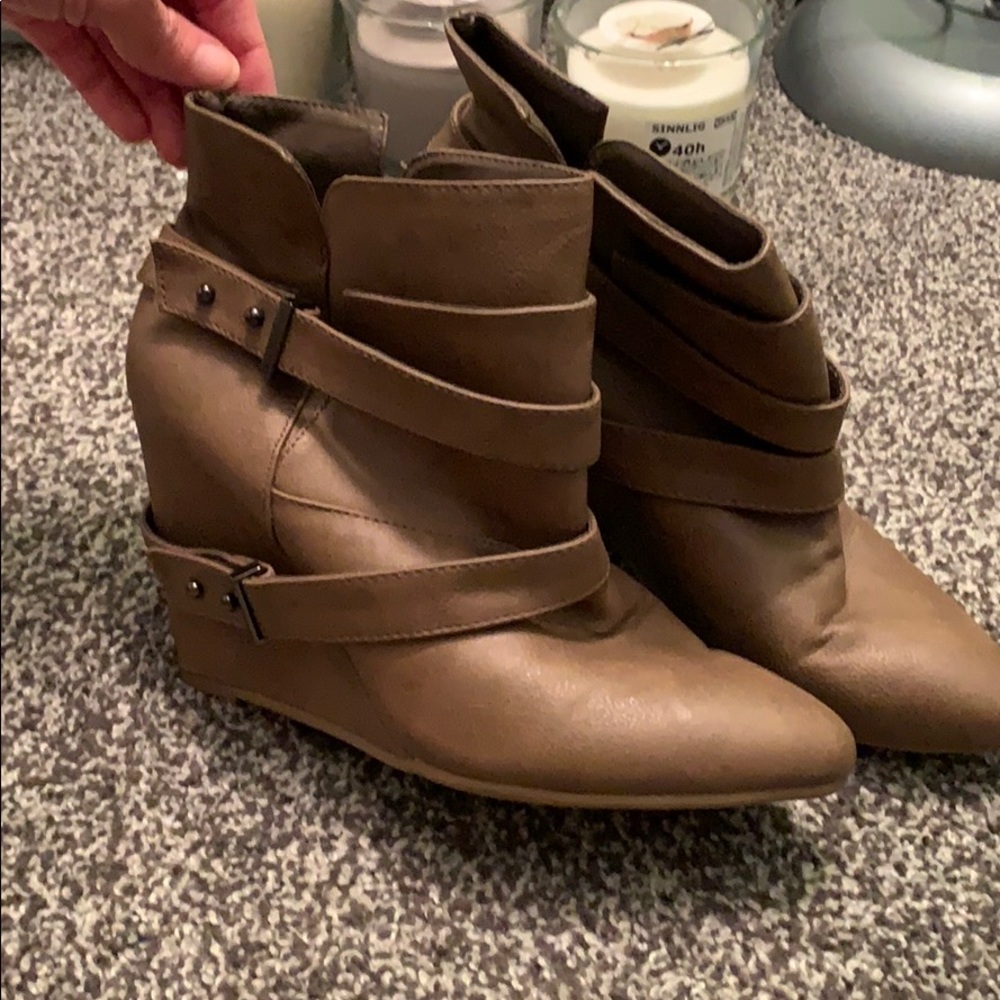 brown booties! Size 8